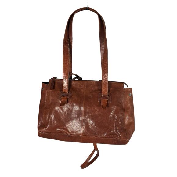 Spikes & Sparrow Brown Leather Tote‎ Bag Shoulder Purse Zip Top Dual Straps - Picture 1 of 16
